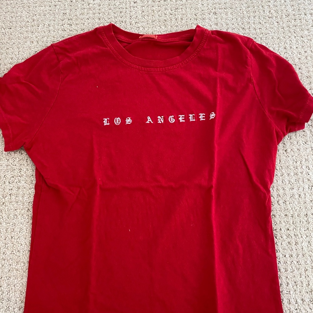 Red brandy Melville tee shirt